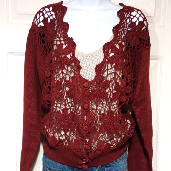 OBR crochet front ramie sweater - Picture 1 of 12